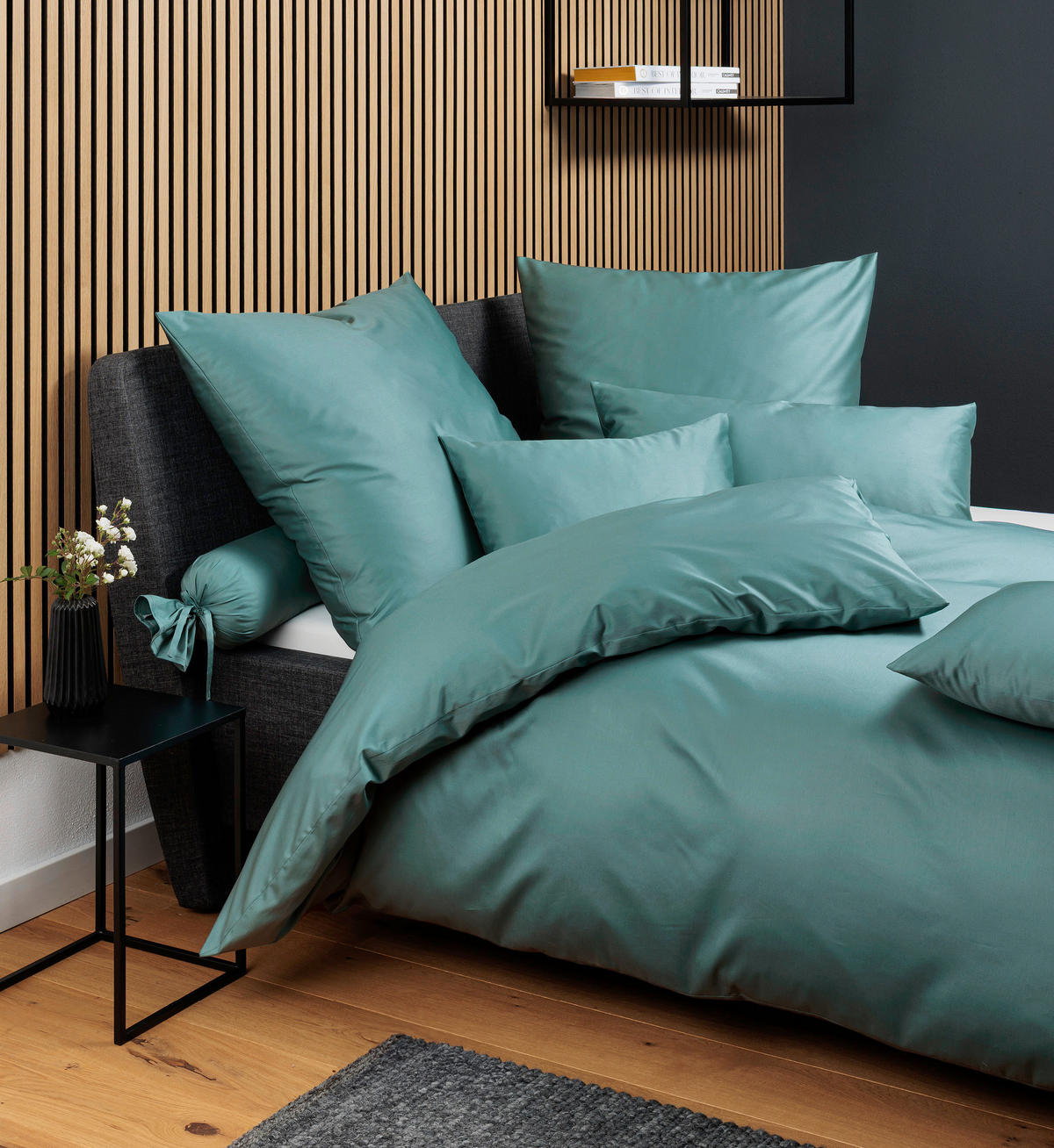 BETTWÄSCHE Satin 155/220 cm  - Grün, Basics, Textil (155/220cm) - Janine