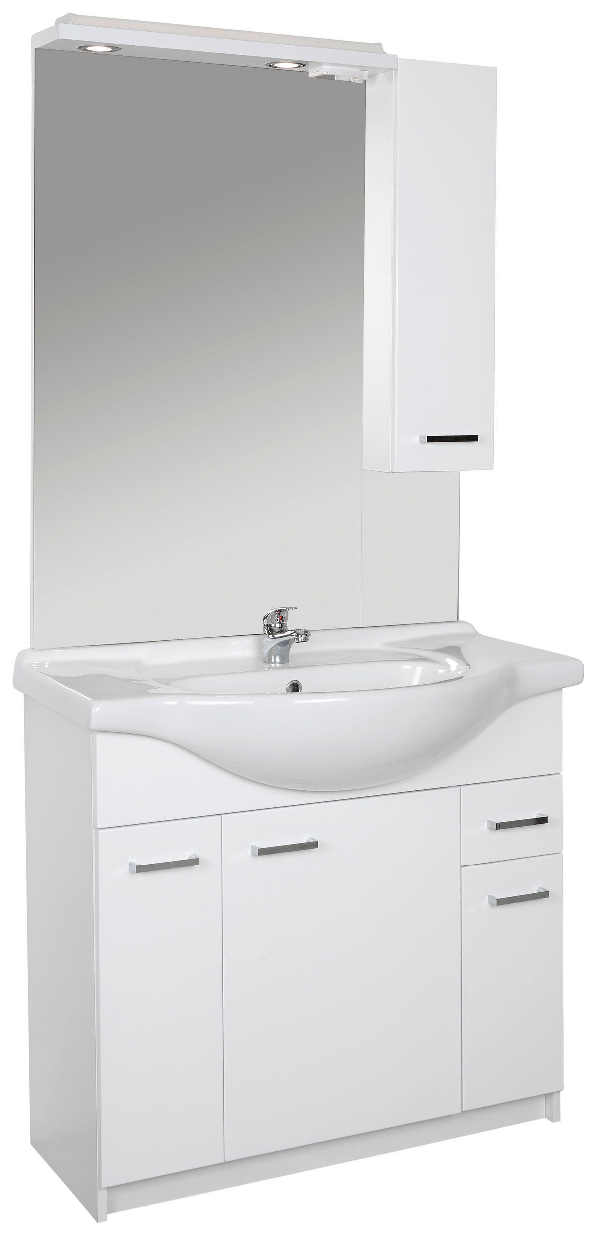 KOPALNICA  bela  - bela, Konvencionalno, leseni material/keramika (86,8/192/49cm) - Boxxx