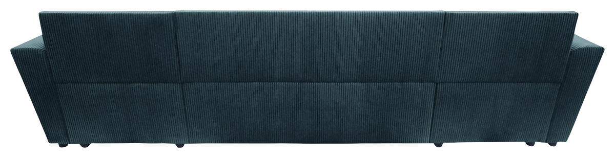 WOHNLANDSCHAFT TERMOLI in Cord Hellblau  - Schwarz/Hellblau, Design, Kunststoff/Textil (155/296/155cm) - MID.YOU