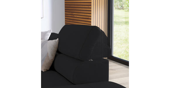 ECKSOFA in Echtleder Schwarz  - Schwarz, Design, Leder/Metall (270/220cm) - Novel