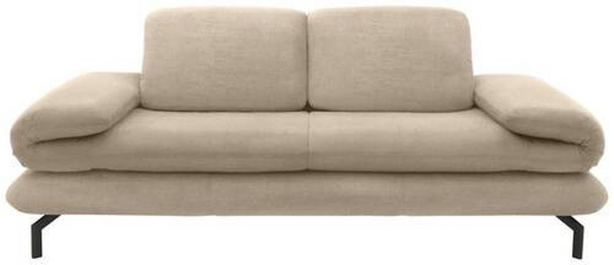 2,5-SITZER mit Funktionen Webstoff Beige  - Beige/Schwarz, Design, Textil/Metall (224 (284)/83 (110)/98cm) - LOOKS by W.Joop