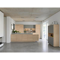 EINBAUKÜCHE   - Eiche Bianco, Design, Glas/Holz - Team 7