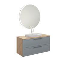 BADEZIMMER 3-teilig  in 120,3 cm  - Edelstahlfarben/Eichefarben, MODERN, Holzwerkstoff/Stein (120,3cm) - Celina Home