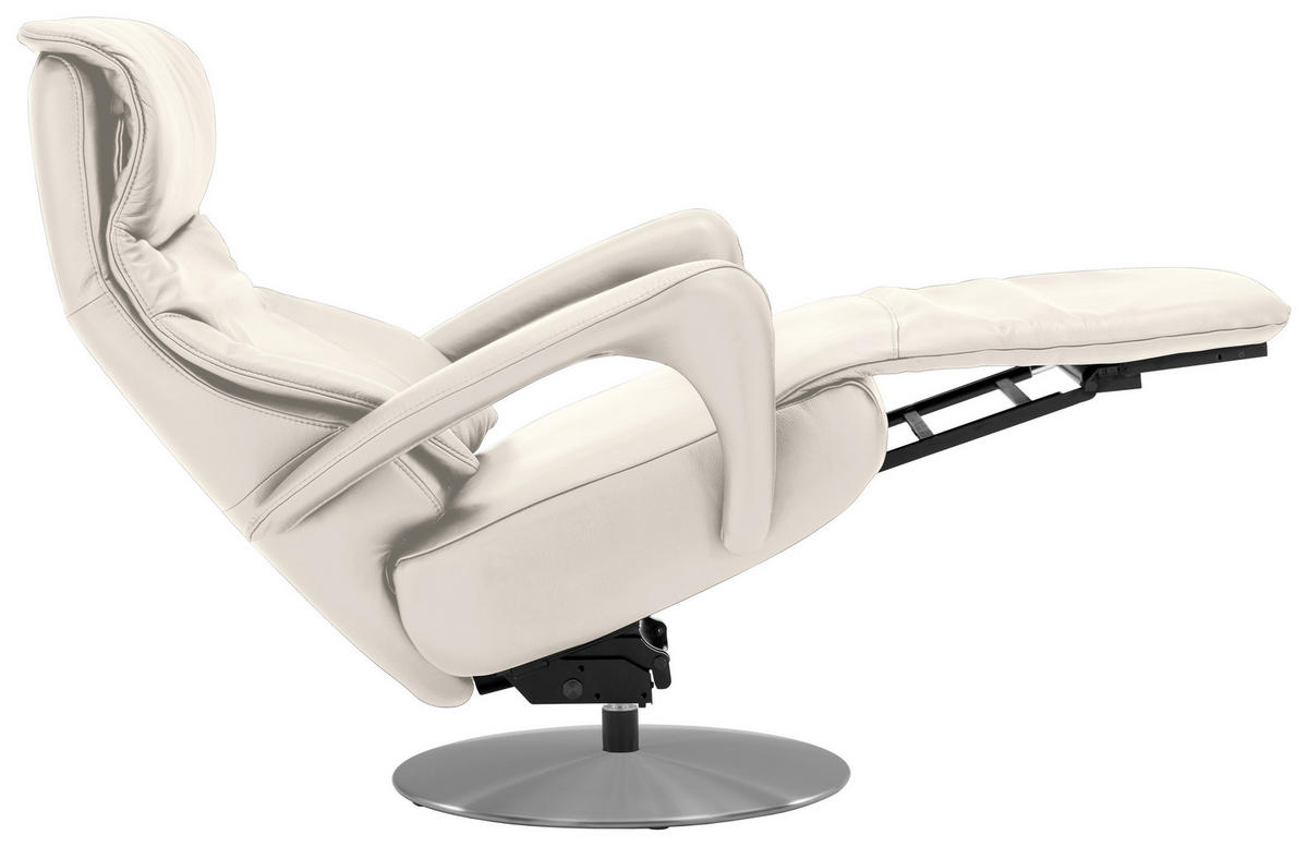 RELAXSESSEL in Leder Beige  - Edelstahlfarben/Beige, Design, Leder/Metall (75/117/88cm) - Dieter Knoll