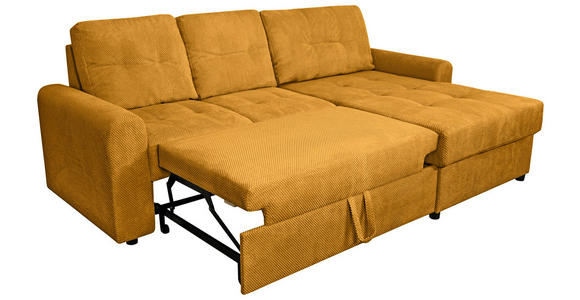 ECKSOFA Currygelb Chenille - Currygelb/Schwarz, KONVENTIONELL, Kunststoff/Textil (232/153cm) - Carryhome