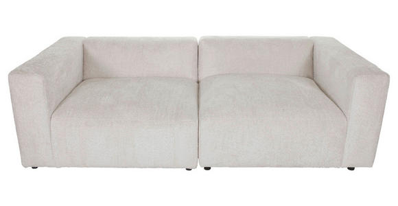 BIGSOFA Chenille Creme - Creme/Schwarz, MODERN, Kunststoff/Textil (228/66/111cm) - Carryhome