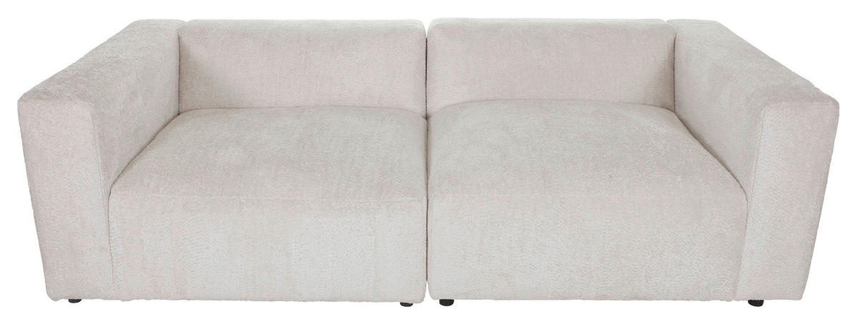 BIG SOFFA i chenille cremefärgad  - svart/cremefärgad, Modern, textil/plast (228/66/111cm) - Carryhome