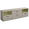 LOWBOARD  in 180/55/38 cm  - Kaschmir/Schwarz, Design, Glas/Holzwerkstoff (180/55/38cm) - MID.YOU