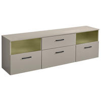 LOWBOARD  in 180/55/38 cm  - Kaschmir/Schwarz, Design, Glas/Holzwerkstoff (180/55/38cm) - MID.YOU