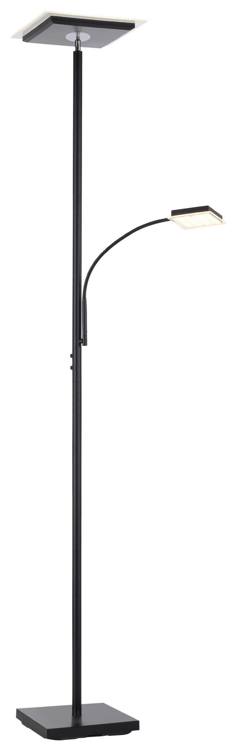 LED STOJACÍ LAMPA, 56/57,5/190 cm - černá, Basics, kov/plast (56/57,5/190cm)