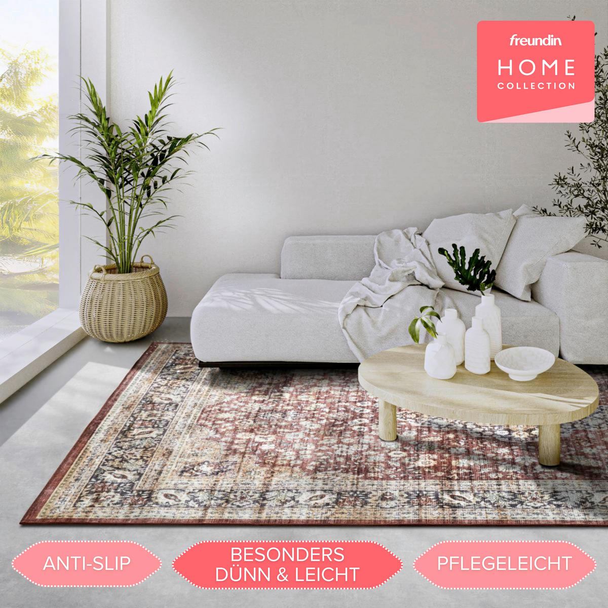 VINTAGE-TEPPICH 80/150/150 cm Asya Dunkelblau, Dunkelrot  - Dunkelblau/Dunkelrot, Design, Kunststoff/Textil (80/150/150cm) - Hanse Home