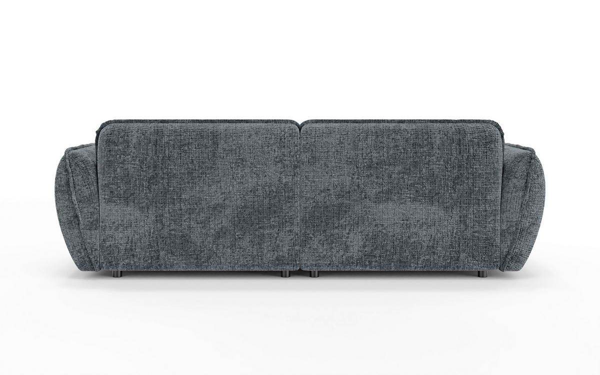 BIGSOFA NELIA in Chenille Dunkelgrau  - Dunkelgrau/Schwarz, Design, Kunststoff/Textil (252/81/155cm) - P & B