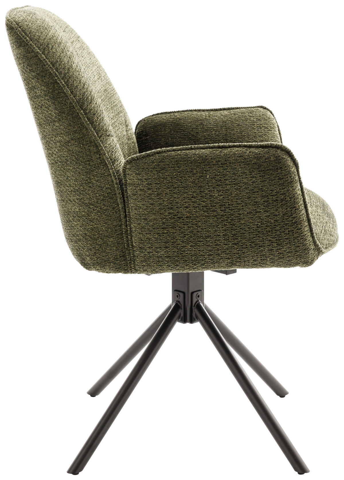 ARMLEHNSTUHL  in Eisen Struktur  - Schwarz/Olivgrün, Design, Textil/Metall (59/88/63cm) - Carryhome