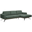 ECKSOFA in Struktur Grün  262/157 cm  - Schwarz/Grün, Design, Textil/Metall (262/157cm) - Novel