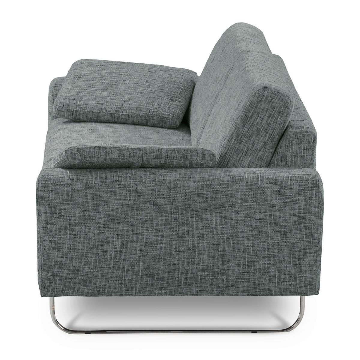 3-SITZER-SOFA SPRING in Webstoff Anthrazit Modern  - Chromfarben/Anthrazit, Design, Textil/Metall (187/85/92cm) - Livetastic