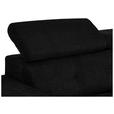 ECKSOFA in Chenille Schwarz  - Schwarz, KONVENTIONELL, Textil/Metall (264/178cm) - Hom`in