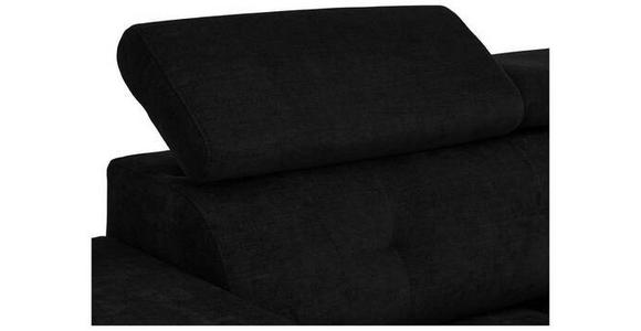 ECKSOFA in Chenille Schwarz  - Schwarz, KONVENTIONELL, Textil/Metall (264/178cm) - Hom`in