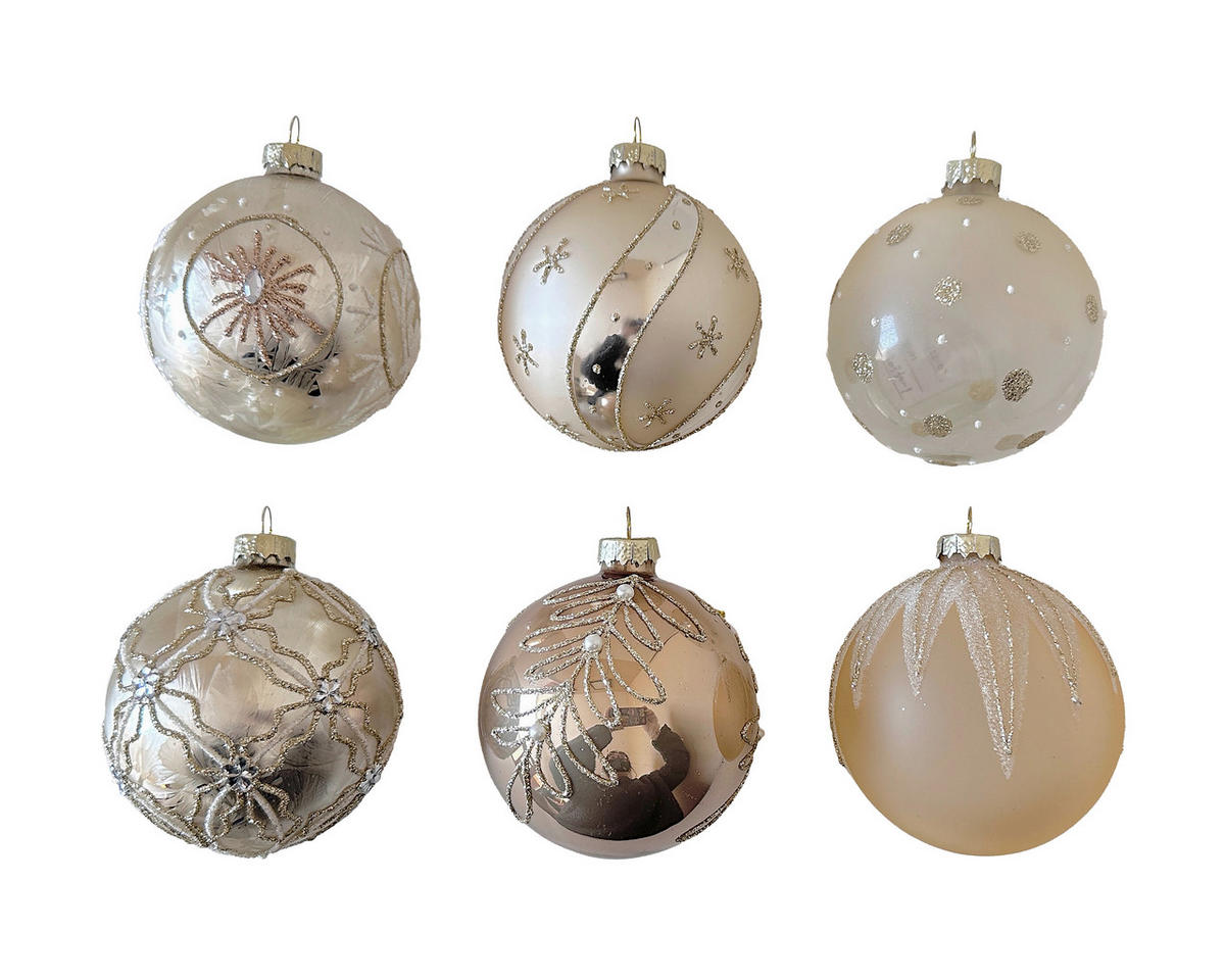 VIANOČNÁ GUĽA   - biela/zlatá, Lifestyle, kov/plast (8cm) - X-Mas