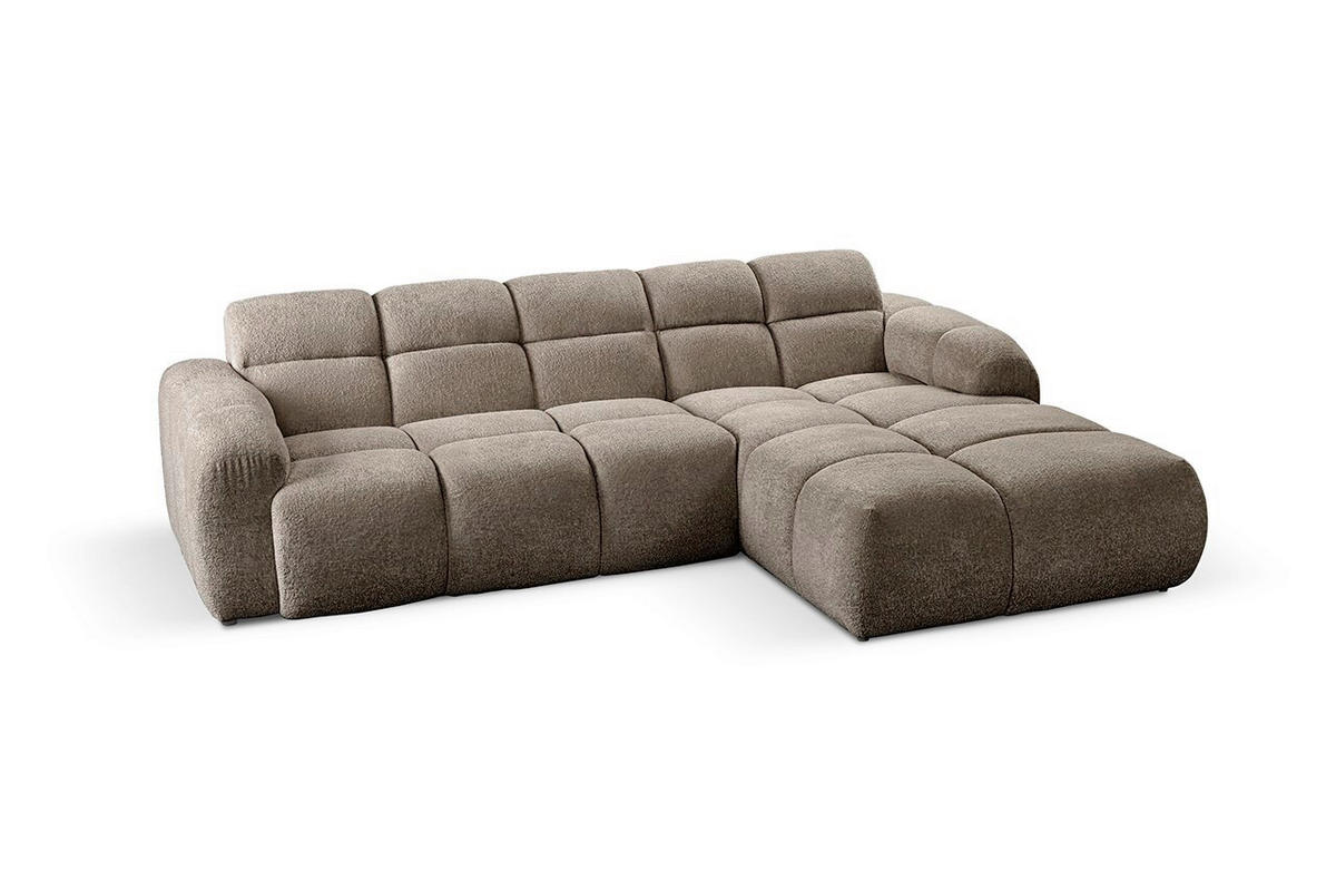 ECKSOFA VENTO in Struktur Hellbraun  255/175 cm  - Hellbraun/Schwarz, Design, Holz/Holzwerkstoff (255/175cm) - MID.YOU