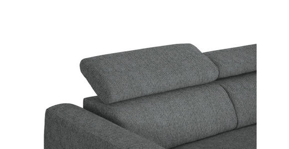 ECKSOFA in Webstoff Dunkelgrau 280/205 cm - Dunkelgrau/Schwarz, Design, Textil/Metall (280/205cm) - Xora