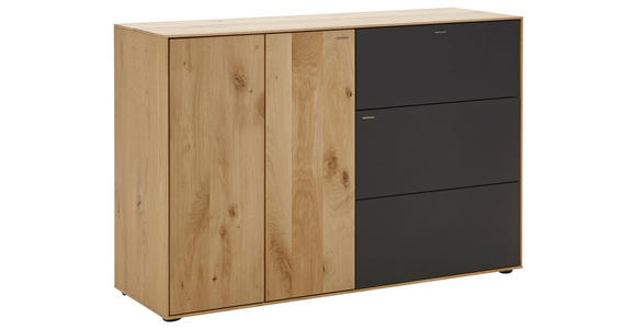 SCHUHSCHRANK 117,5/81/39 cm - Eichefarben/Anthrazit, Natur, Holz/Kunststoff (117,5/81/39cm) - Valnatura