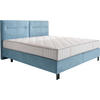 BOXSPRINGBETT 200/220 cm  in Pastellblau  - Pastellblau/Schwarz, KONVENTIONELL, Textil/Metall (200/220cm) - Esposa