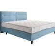 BOXSPRINGBETT 200/220 cm  in Pastellblau  - Pastellblau/Schwarz, KONVENTIONELL, Textil/Metall (200/220cm) - Esposa