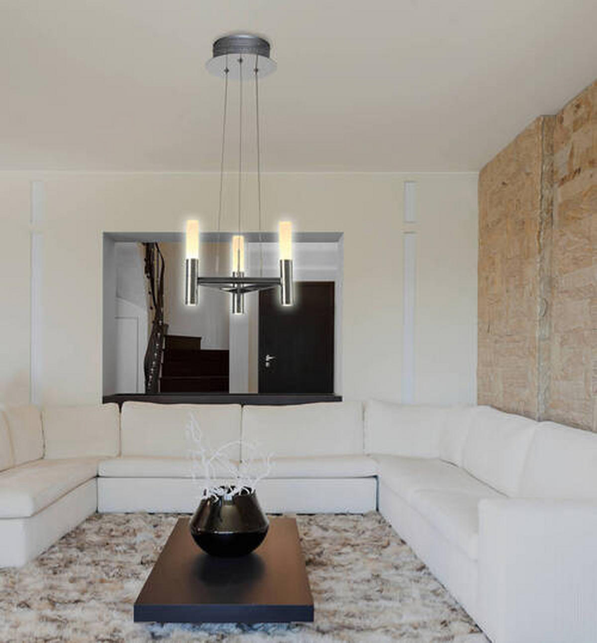 LED-KRONLEUCHTER 28/150 cm   - Weiß, Design, Kunststoff/Metall (28/150cm) - Näve