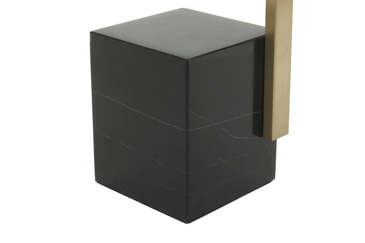 BEISTELLTISCH Weiß, Goldfarben  - Goldfarben/Weiß, Design, Glas/Stein (46/54/46cm) - Kayoom