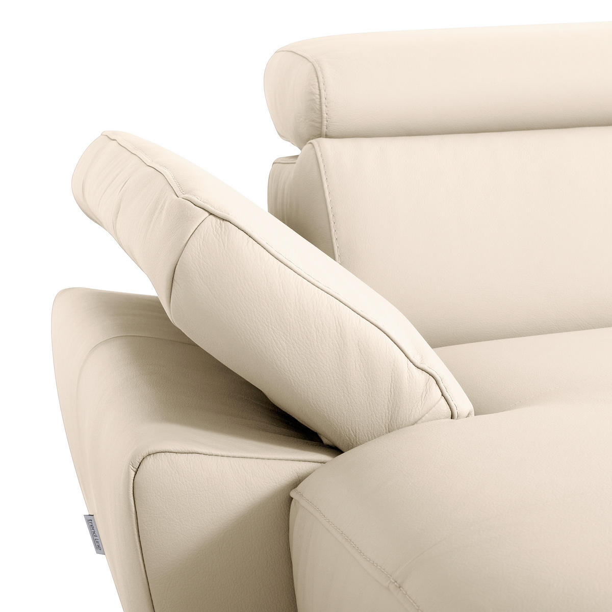 ECKSOFA SONO in Lederlook Echtleder Grau Bettkasten, Armteilverstellung, Kopfteilverstellung  252/179 cm  - Chromfarben/Grau, Design, Leder/Textil (252/179cm) - Livetastic