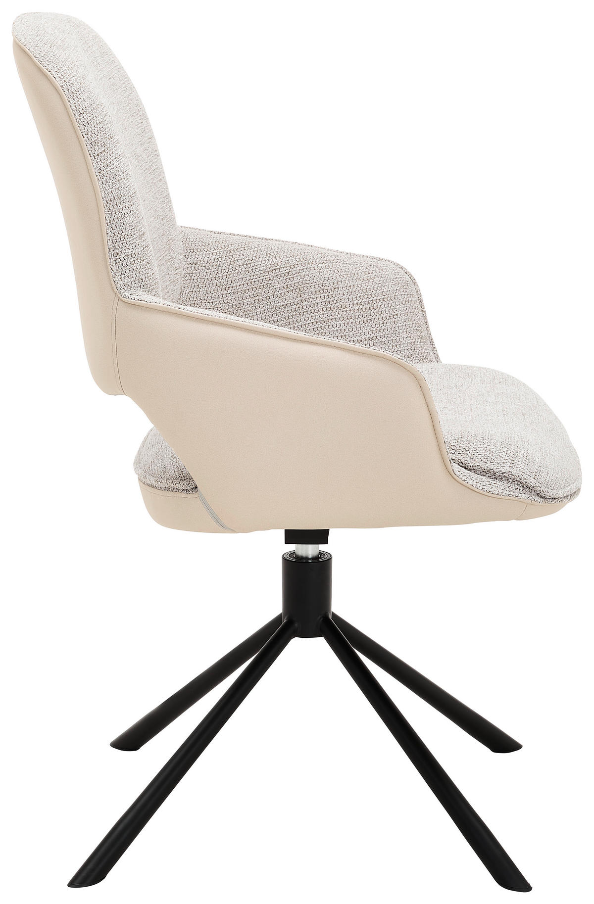 ARMLEHNSTUHL  in Eisen Webstoff  - Beige/Schwarz, Design, Textil/Metall (57/93/64cm) - Novel