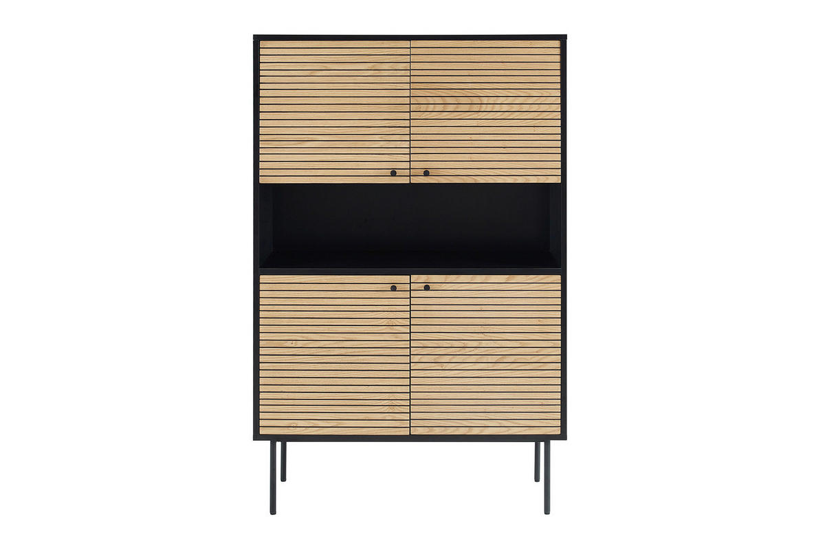 HIGHBOARD  in 100/155/40 cm  - Eichefarben/Schwarz, Design, Holz/Holzwerkstoff (100/155/40cm) - Livetastic