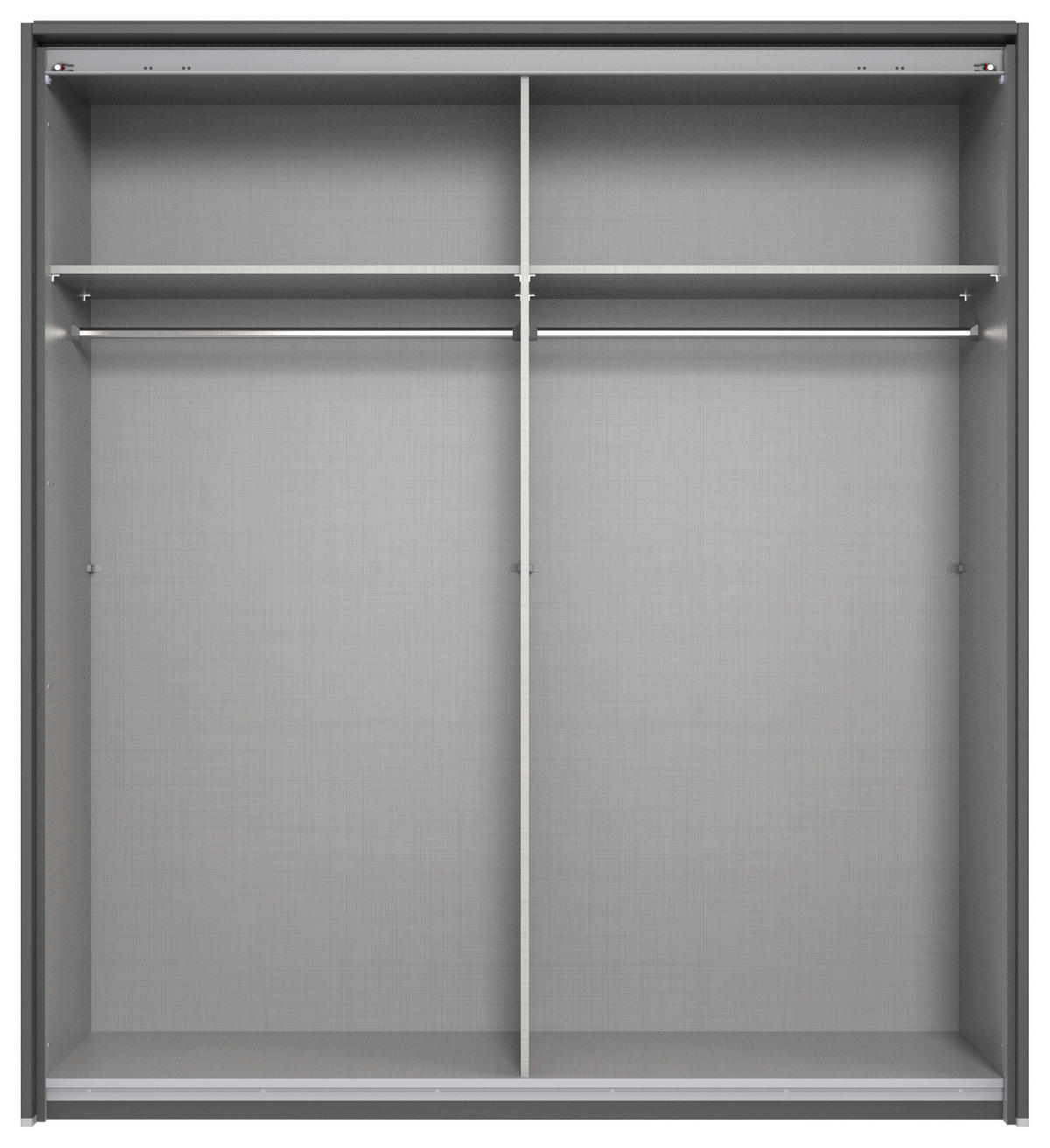 SCHWEBETÜRENSCHRANK in Grau, Weiss, Hellgrau  - Weiss/Hellgrau, Modern, Glas/Holzwerkstoff (180/210/65cm) - MID.YOU