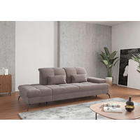 RÉCAMIERE Taupe Flachgewebe  - Taupe/Schwarz, KONVENTIONELL, Textil/Metall (231/90/122cm) - Sit & More