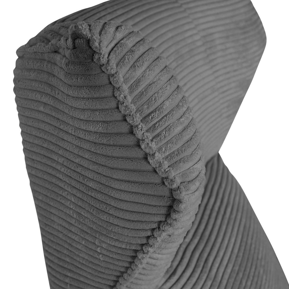 OHRENSESSEL in Cord Dunkelgrau  - Dunkelgrau/Schwarz, Konventionell, Textil/Metall (83/110/92cm) - MID.YOU