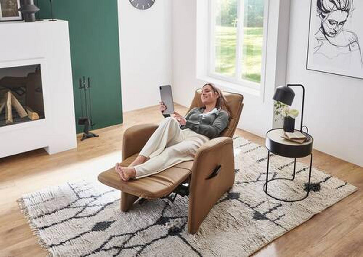 RELAXSESSEL in Textil Braun  - Schwarz/Braun, Design, Kunststoff/Textil (90/114/87-176cm) - Valdera