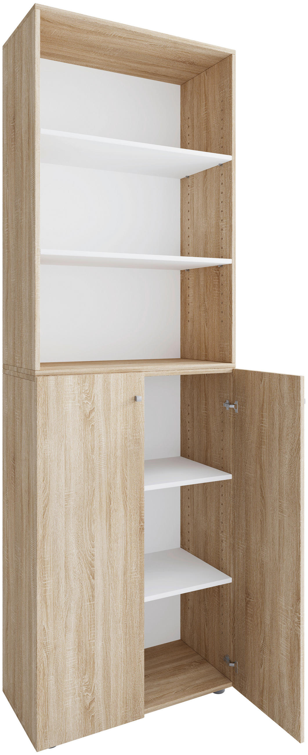 AKTENSCHRANK Sonoma Eiche  - Weiß/Sonoma Eiche, Design, Holzwerkstoff (70/220/39cm) - MID.YOU