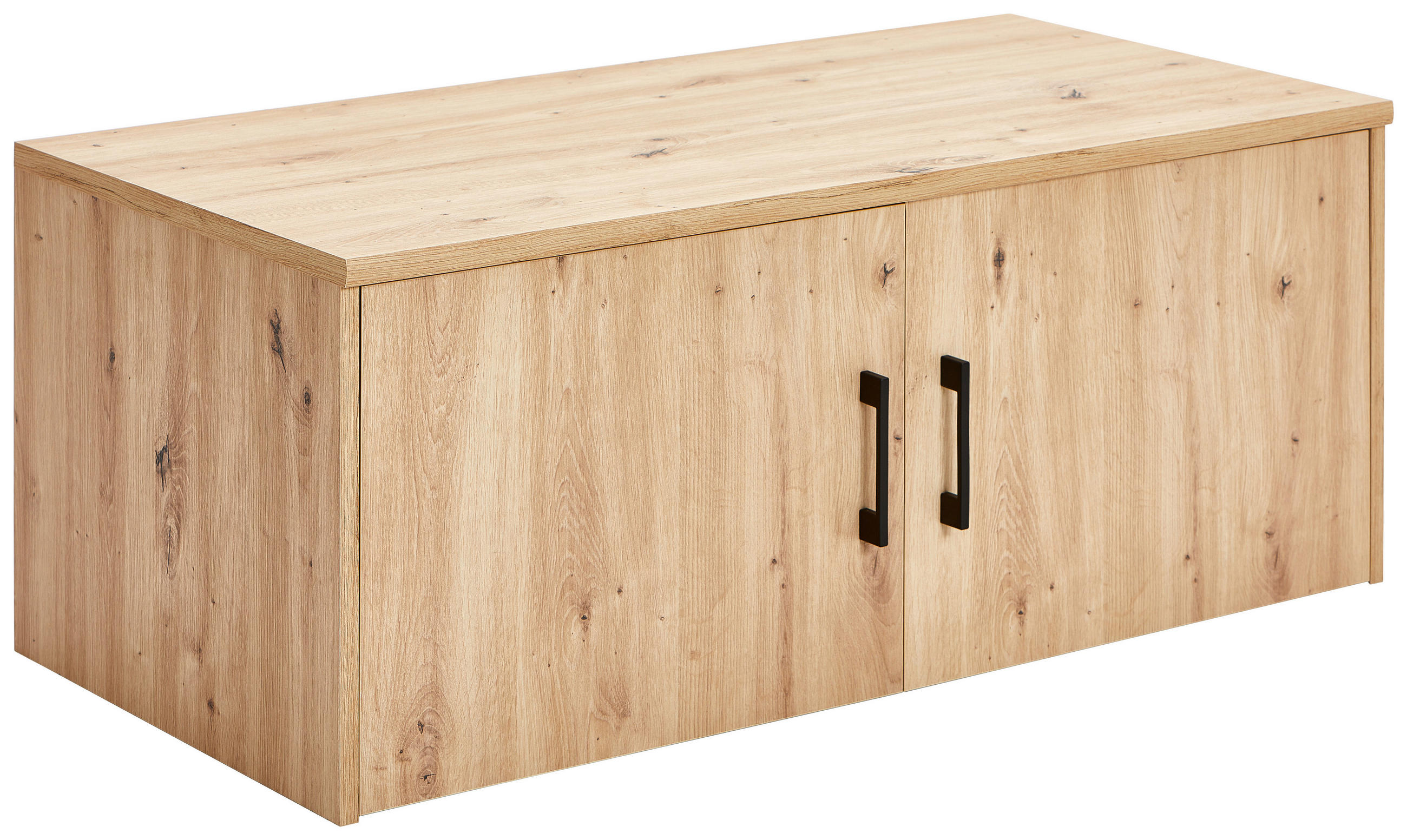 AUFSATZSCHRANK 106/43/54 cm   - Schwarz/Eiche Artisan, Basics, Holzwerkstoff/Metall (106/43/54cm) - Xora