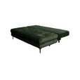 SCHLAFSOFA  mit Liegefunktion, Schlafen auf Sitzhöhe, Rücken echt Chenille Dunkelgrün  - Dunkelgrün/Schwarz, KONVENTIONELL, Textil/Metall (203/94/96cm) - Carryhome
