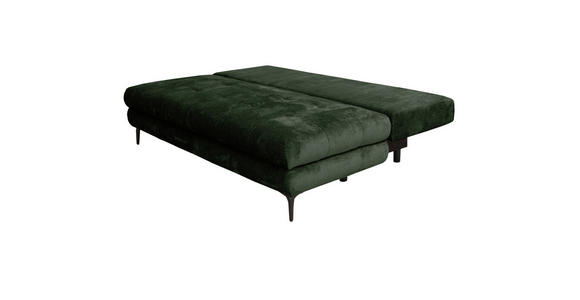 SCHLAFSOFA  mit Liegefunktion, Schlafen auf Sitzhöhe, Rücken echt Chenille Dunkelgrün  - Dunkelgrün/Schwarz, KONVENTIONELL, Textil/Metall (203/94/96cm) - Carryhome