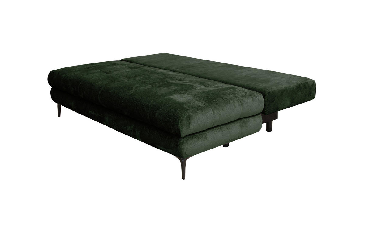 SCHLAFSOFA Chenille Dunkelgrün  - Dunkelgrün/Schwarz, KONVENTIONELL, Textil/Metall (203/94/96cm) - Carryhome