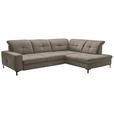 ECKSOFA in Chenille Hellbraun  310/240 cm  - Hellbraun/Schwarz, Design, Textil/Metall (310/240cm) - Xora