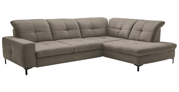 ECKSOFA in Chenille Hellbraun 310/240 cm - Hellbraun/Schwarz, Design, Textil/Metall (310/240cm) - Xora