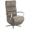RELAXSESSEL in Leder Graubraun  - Chromfarben/Graubraun, Design, Leder/Metall (64/112/80cm) - Cantus