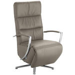 RELAXSESSEL in Leder Graubraun  - Chromfarben/Graubraun, Design, Leder/Metall (64/112/80cm) - Cantus