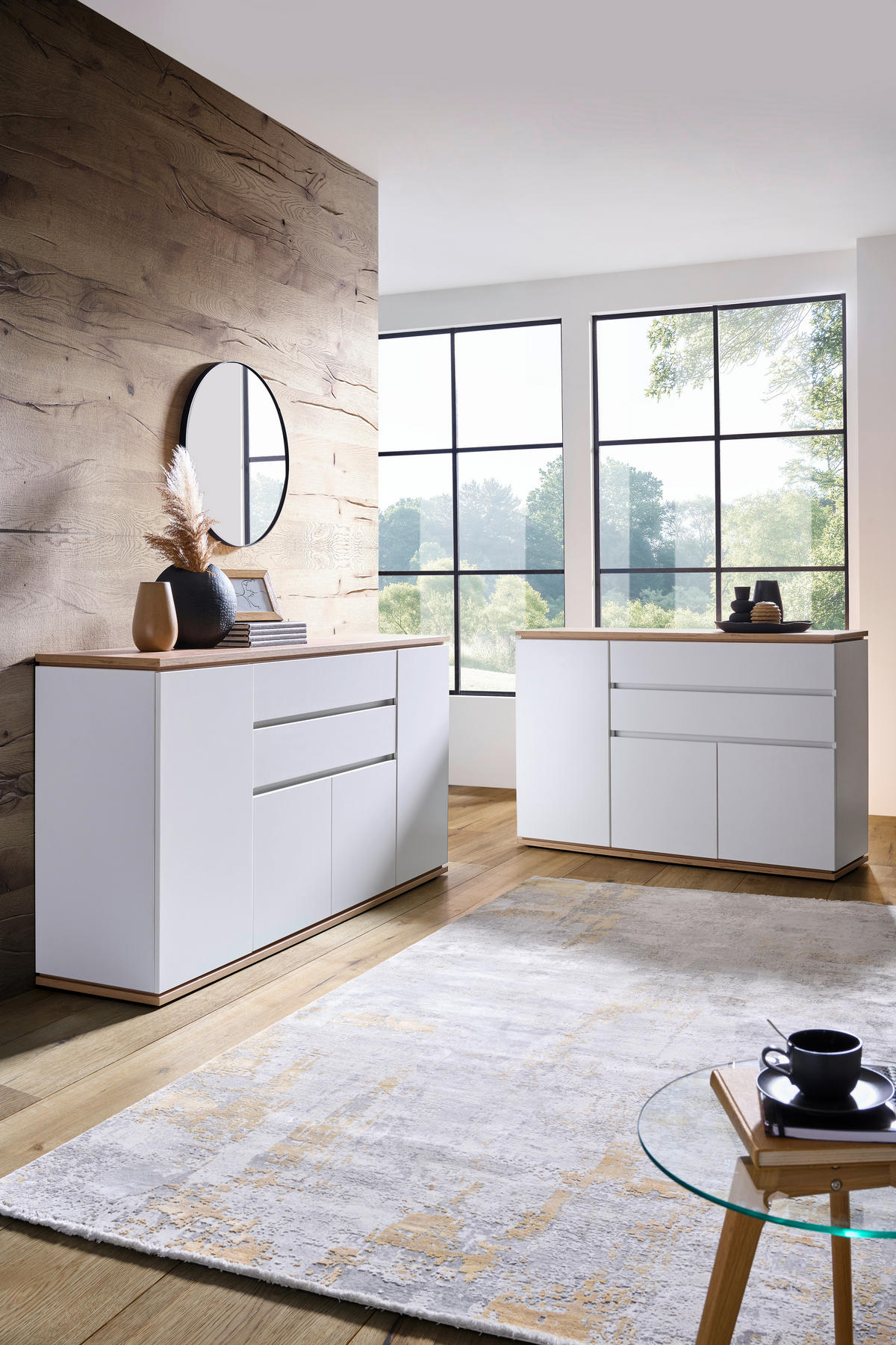 SIDEBOARD  in 139/93/42 cm  - Schwarz/Weiß, MODERN, Holzwerkstoff/Kunststoff (139/93/42cm) - Xora