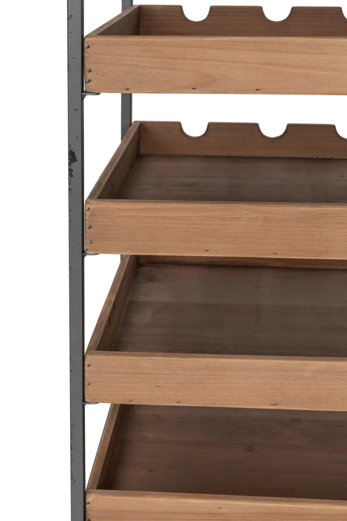 WEINREGAL  - Schwarz/Naturfarben, LIFESTYLE, Holz/Metall (51/137/39cm) - Livetastic