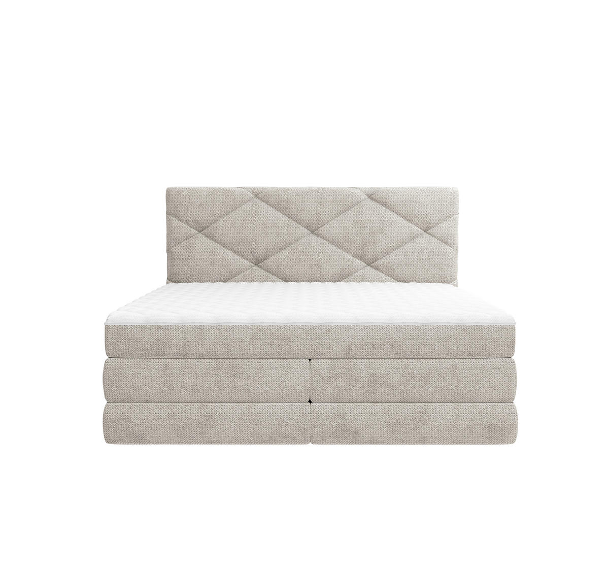 BOXSPRINGBETT 140/200 cm,  in Beige, Bettkasten, Matratzen, H2 + H3 = mittel + fest  - Beige/Schwarz, KONVENTIONELL, Kunststoff/Textil (140/200cm) - Carryhome