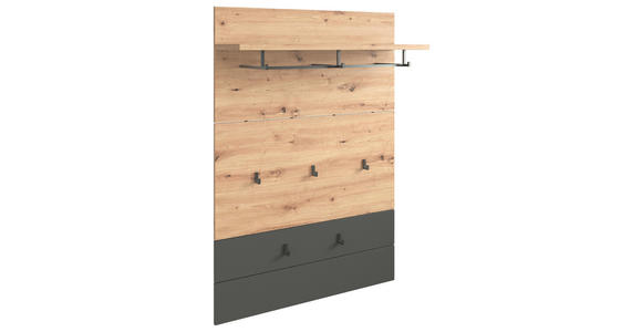 GARDEROBENPANEEL  in 85/126,7/28 cm  - Eichefarben/Anthrazit, KONVENTIONELL, Holzwerkstoff (85/126,7/28cm) - Xora