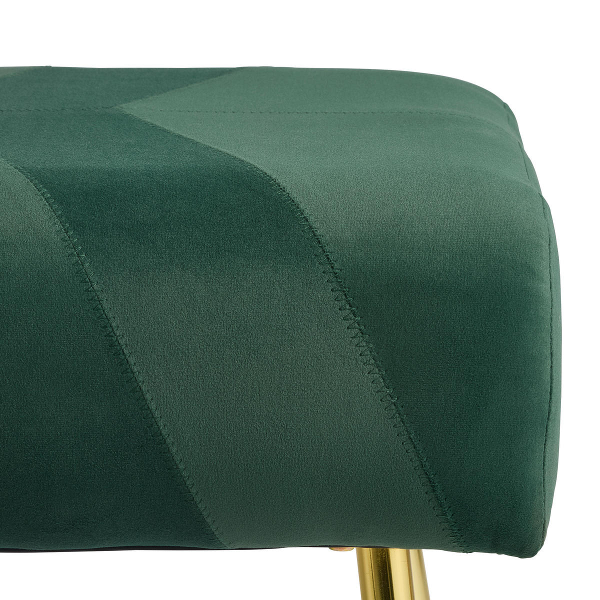 HOCKERBANK 110/41/43 cm Samt Grün  - Goldfarben/Grün, Design, Textil/Metall (110/41/43cm) - MID.YOU